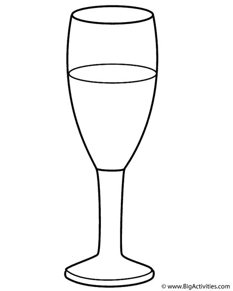 Here you will find a wine glass coloring and printable page for kids and their parents. Champagne Glass - Coloring Page (New Years)
