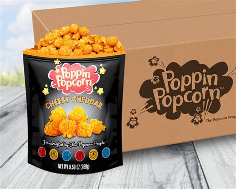 Cheesy Cheddar Popcorn 15 Oz Snack Size 4 30 Ct Carriers Poppin