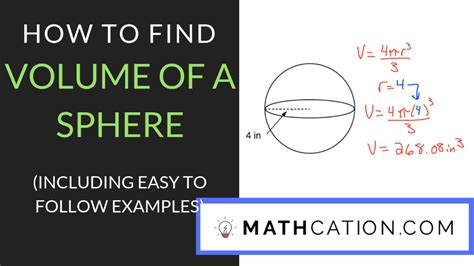 How To Find The Volume Of A Sphere In 4 Easy Steps Mathcation