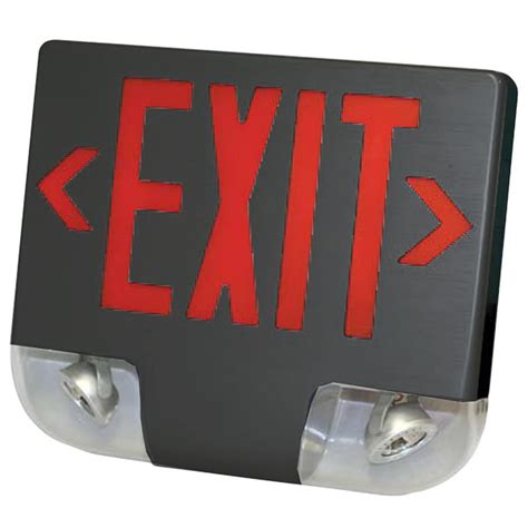 Lavex Double Face Black Exit Sign And Emergency Light Combination With
