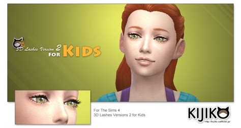 3d Lashes Version2 For Kids Kijiko Sims 4 Children Si