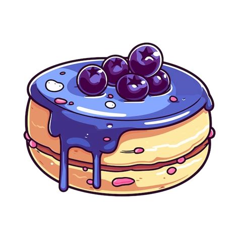 Premium Vector Blueberry Cheesecake Donut Clip Art Illustration