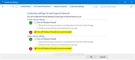 Windows Firewall Turn On Or Off In Windows 10 Windows 10 Tutorials