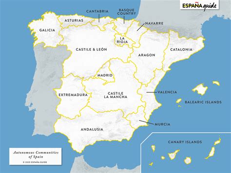 Regions Map Of Spain