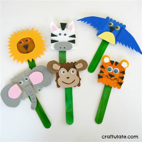 Buy some dolly pegs from a craft shop or online. Popsicle Stick Animal Puppets | AllFreeKidsCrafts.com