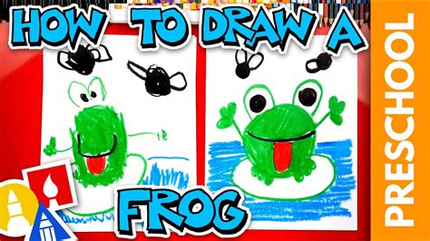 Drawing A Frog And Flies With Shapes Preschool Youtube