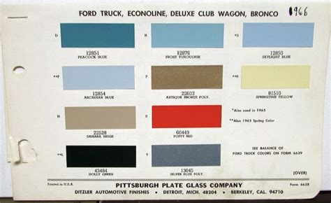 1966 Bronco Paint Colors Bronco Nation