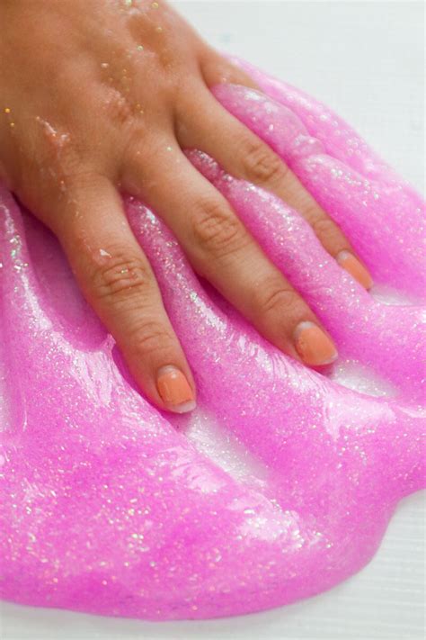 Pink Slime With 2 Ingredients Glitter Glue Slime Recipe