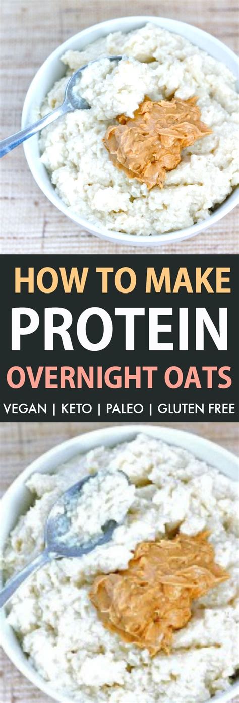 41 g.) 1 teaspoon maple syrup 1 cup unsweetened soy milk 5 pecans, chopped (or almonds). Protein Overnight Oats is a filling, satisfying and healthy breakfast recipe which … | Protein ...
