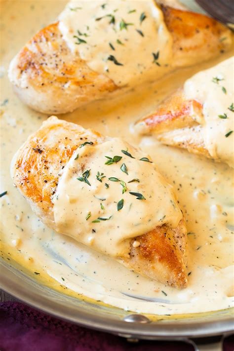 Pour sauce over tortillas and bake at 425 degrees for 20 to 25 minutes. Skillet Chicken with Mustard Cream Sauce - Cooking Classy