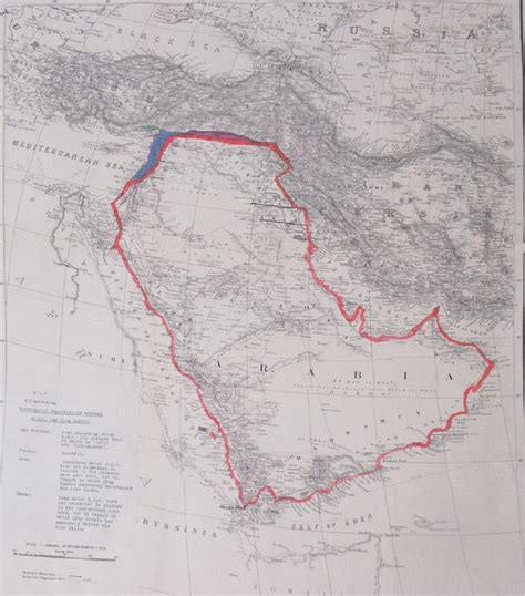 1918 Map Illustrating The Territorial Negotiations Between His Majesty