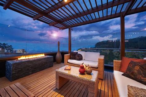 Interior Design Beautiful Modern Terrace Lounge With Pergola At