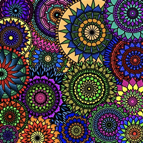 Colorful Mandala Collage Mandala Coloring Mandela Art Mandala