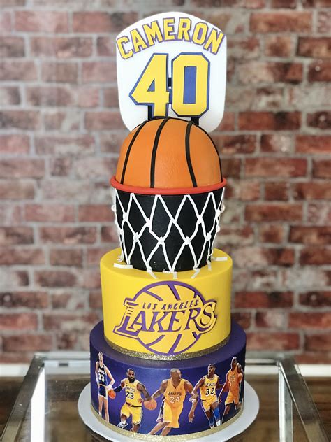 Lakers Cake Basketball Birthday Cake Basketball Cake Basketball Birthday Parties