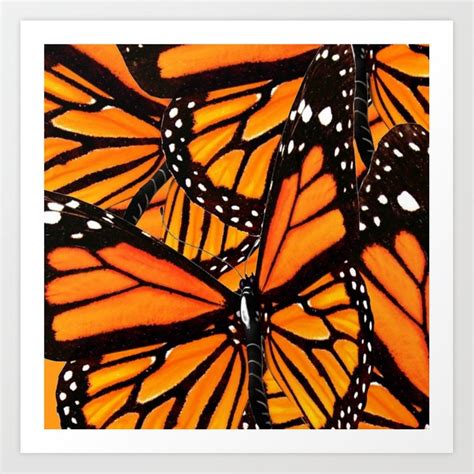 Monarch Butterflies Wing Collage Pattern 2 Art Print By Sharlesart