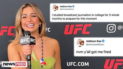 fans got addison rae fired from ufc hosting gig after major criticism youtube