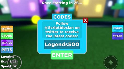 Roblox Legends Of Speed All Codes Youtube