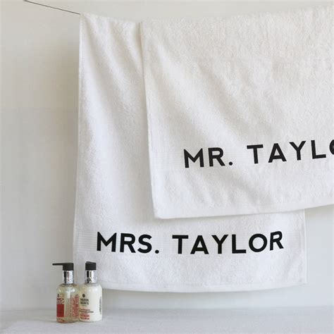 Personalised Mr And Mrs Towel Set With Name By Minnas Room