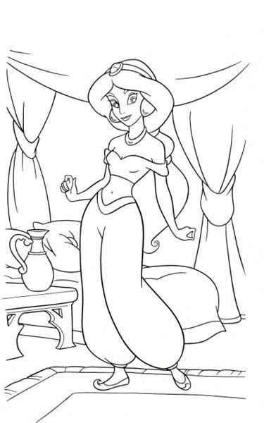 Welcome in free coloring pages site. Princess Jasmine Coloring Pages | Fantasy Coloring Pages