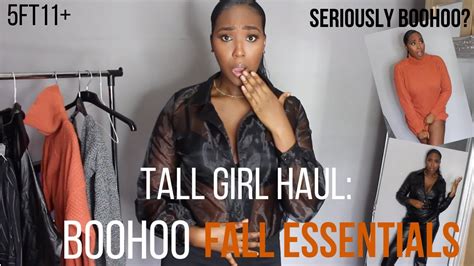 tall girl haul boohoo fall essentials boohoo try on haul youtube