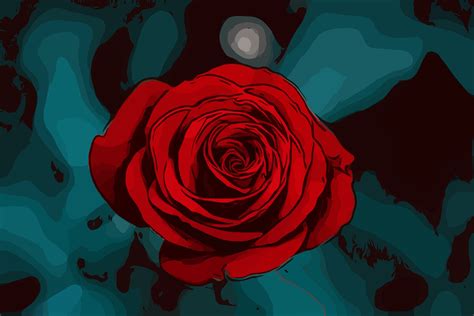 Red Rose Art Art Id 120646