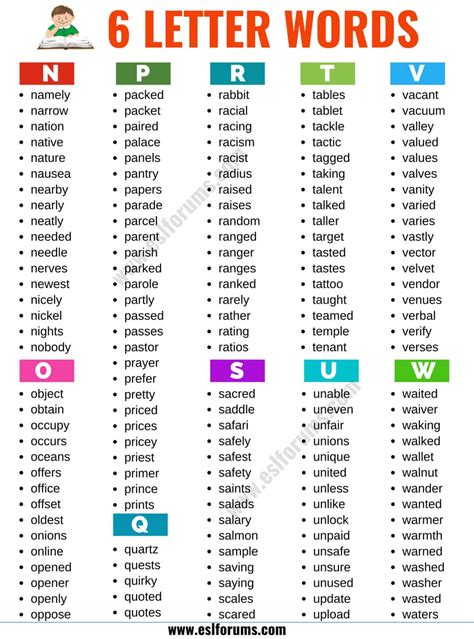 6 Letter Words List Of 2500 Words That Have 6 Letters In English