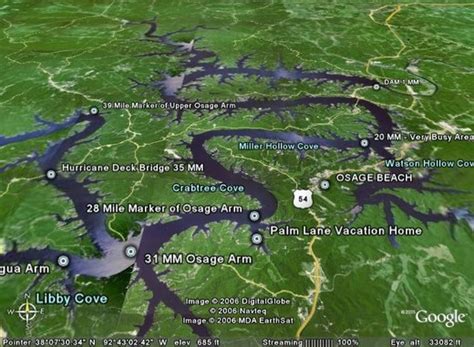 29 Lake Of The Ozarks Mile Marker Map Maps Database Source