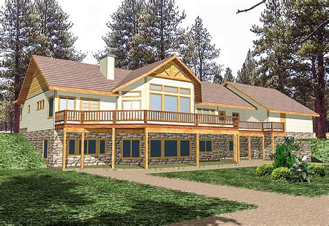 Mountain House Plan For Sloping Lot 35098gh Architectural Designs