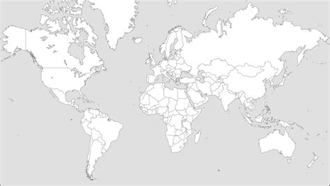 Weltkarte Grau Mit Grenzen Unbeschriftet Landkarten