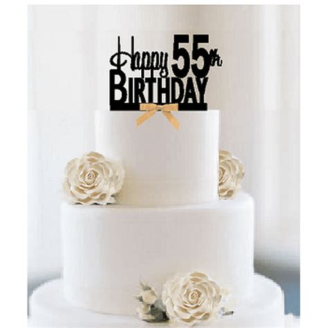 Item055ctgr Happy 55th Birthday Elegant Cake Decoration Topper With