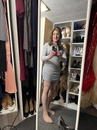 dressing room selfie in sexy gray dress stacie heather stevens flickr