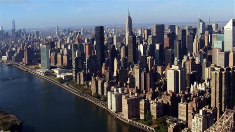 Stock Video Clip Of Aerial Sunrise New York City Skyline View