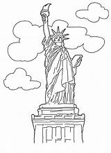 Statue Liberty Coloring Printable sketch template