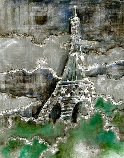Eiffel Tower Silver Mixed Media By Suzanne Blender Pixels