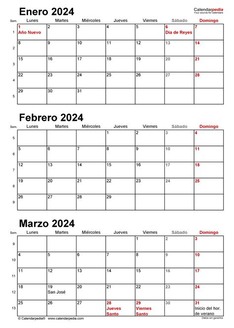 Calendario Trimestral 2024 En Word Excel Y Pdf Calendarpedia