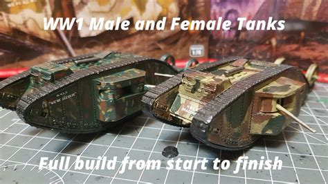 Building A Male And Female Ww1 Tank 176 Scale Model Kit From Airfix