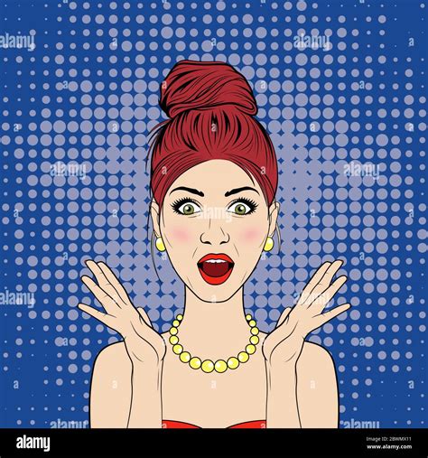 Vector Surprised Woman In The Pop Art Comics Style Stock Vector Image