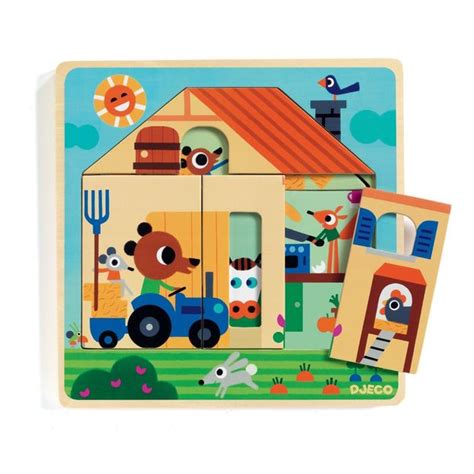 Puzzle En Bois 3 Niveaux Chez Gaby Djeco Jouet Et Loisir Enfant