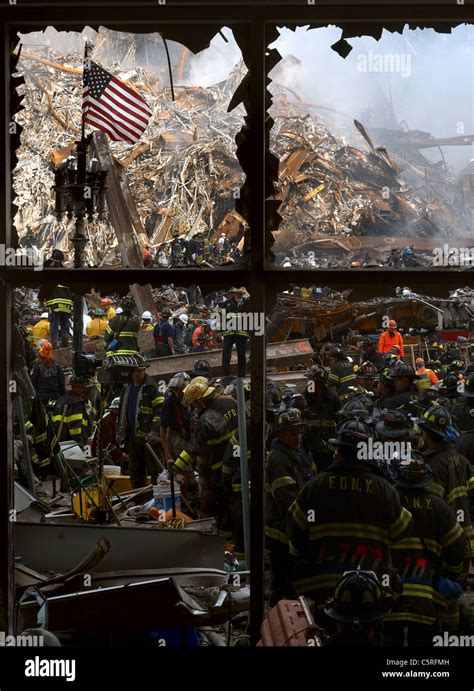 Rescue Workers At Ground Zero The World Trade Center Following 911