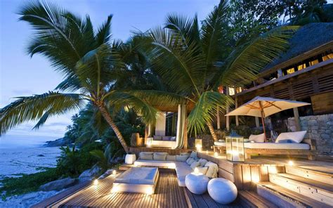 Wallpaper Sea Palm Trees Swimming Pool Resort Island Caribbean
