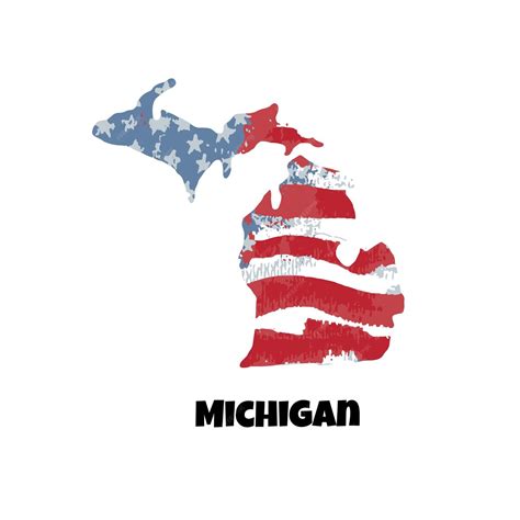Premium Vector Usa State Michigan American Flag Watercolor Background