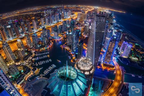 Скачать обои оаэ город дубай Dubai Marina вечер ночь раздел город