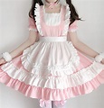 Pink Sweet Lolita Dress Cosplay Pink Kitty Maid Costume | Etsy