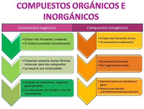 Diferencias Entre Compuestos Orgánicos E Inorgánicos Cuadro Comparativo