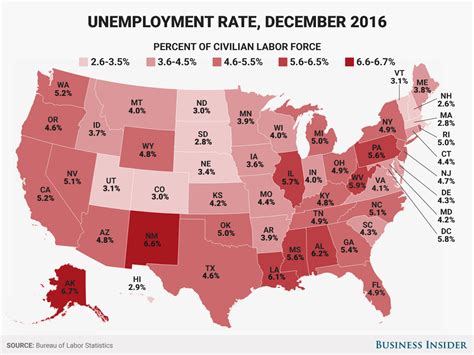 here s every us state s december unemployment rate business insider