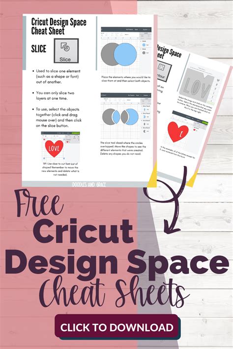 Free Cricut Design Space Cheat Sheets Cricut Free Cricut Cricut