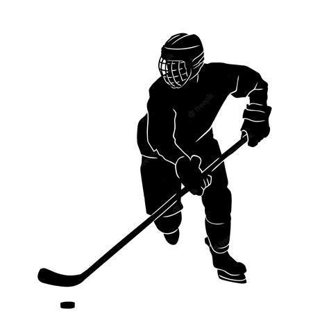 Premium Vector Ice Hockey Player Silhouette