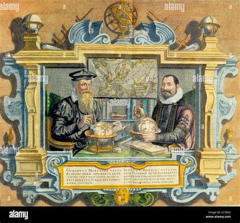 Doppelporträt Von Gerardus Mercator 1512 1594 Links Und Jodocus