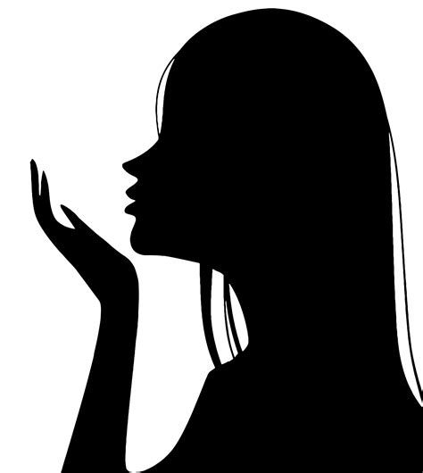 Silhouette Of Woman Blowing A Kiss Transparent Png Stickpng