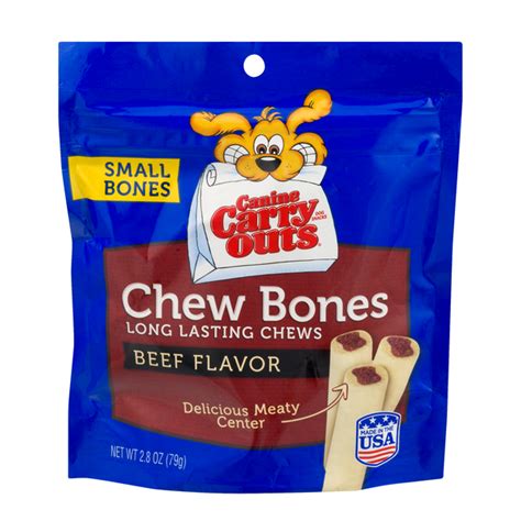 Save On Canine Carry Outs Dog Snacks Small Bones Chew Bones Beef Flavor